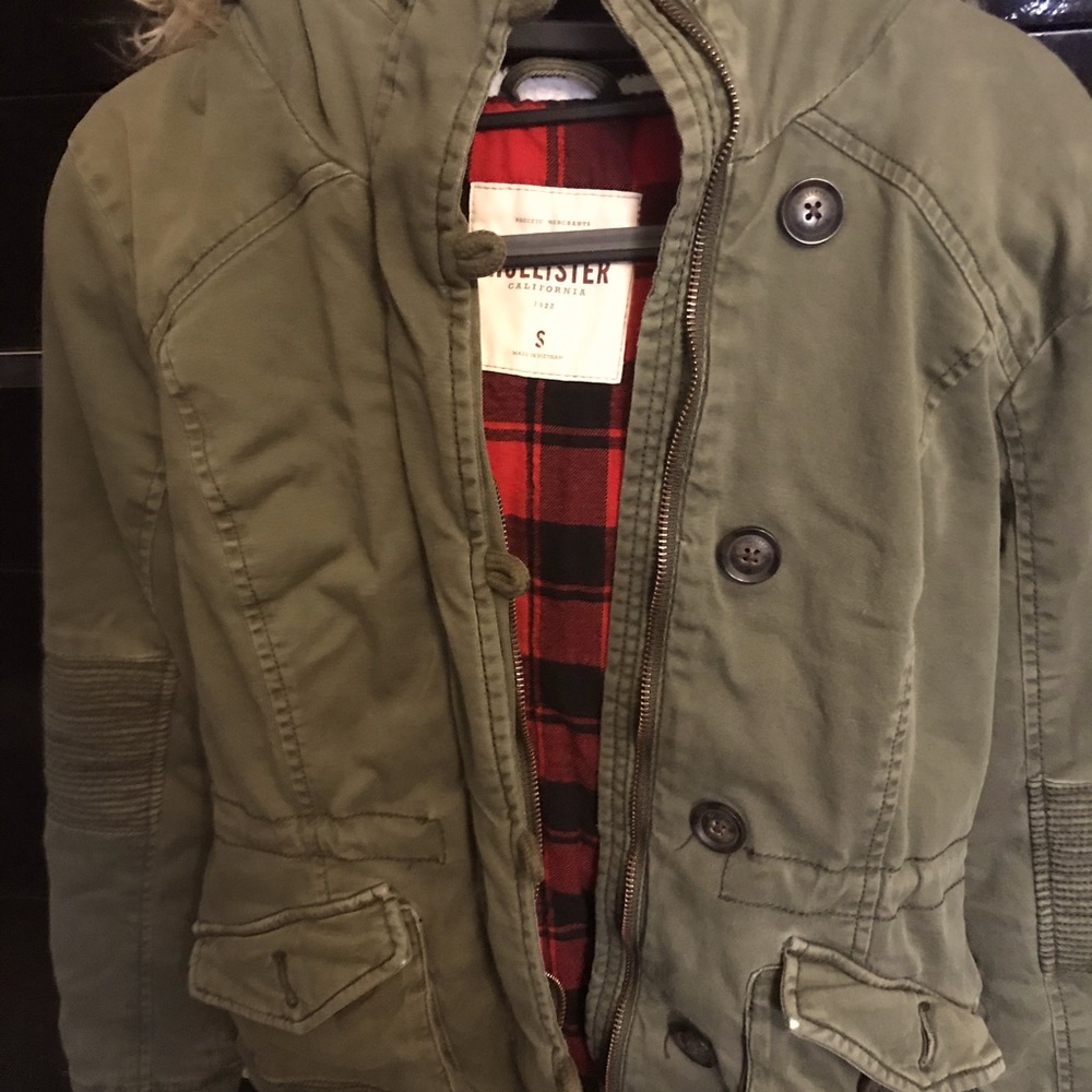 Green Hollister winter coat.